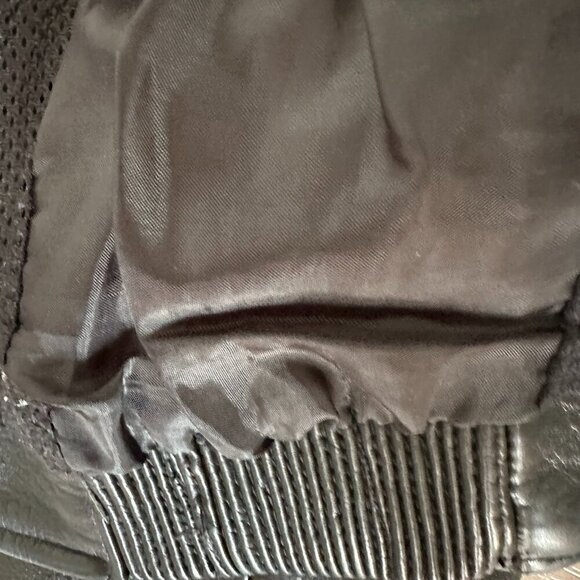 VINTAGE/RETRO BIKER JACKET BLACK/ORANGE ITALIAN LEATHER - HARD TO FIND - Picture 13 of 15